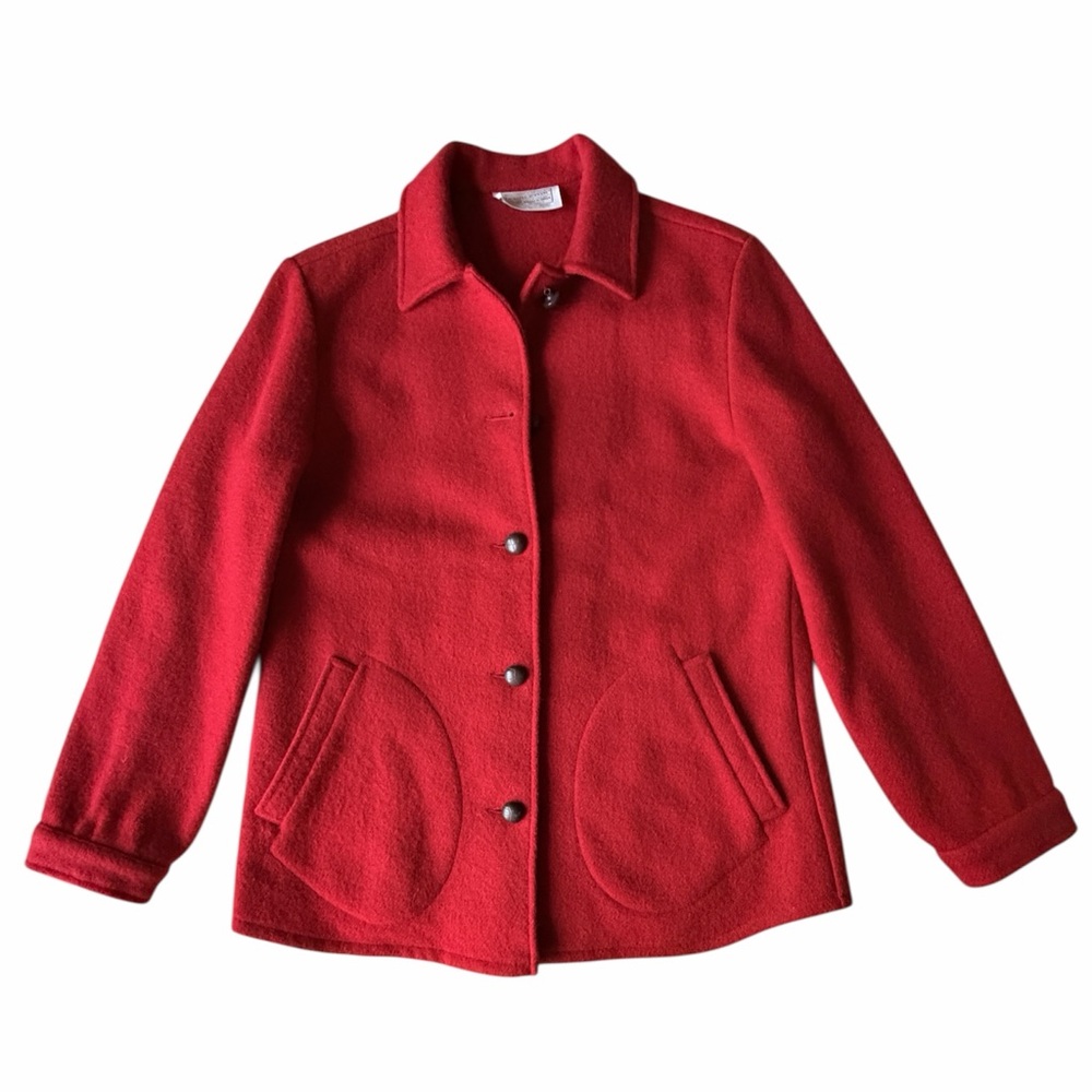 Pendleton Red Wool Shacket Button Front Shirt Jac… - image 1